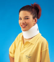 patient with a soft collar