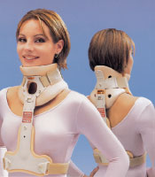 patient with a Philadelphia stabilizer