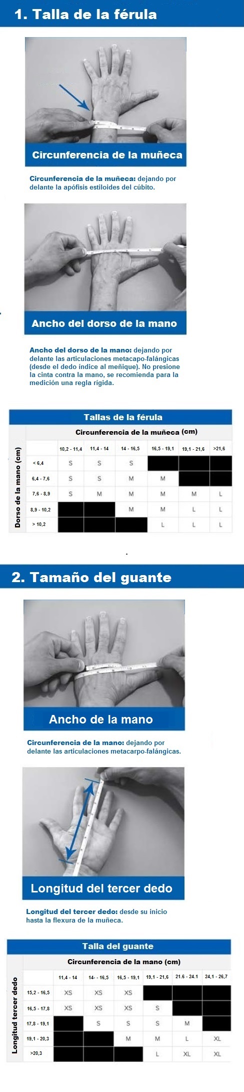 Cmo tomar las medidas para elegir la talla del SaeboGlove?