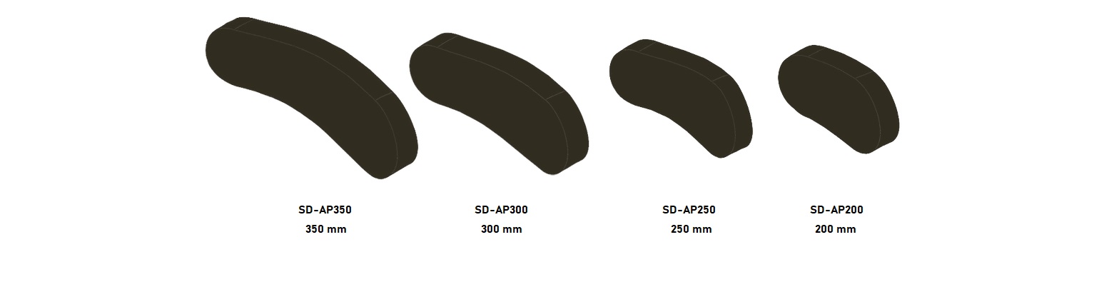 diferentes tallas de apex ovalado